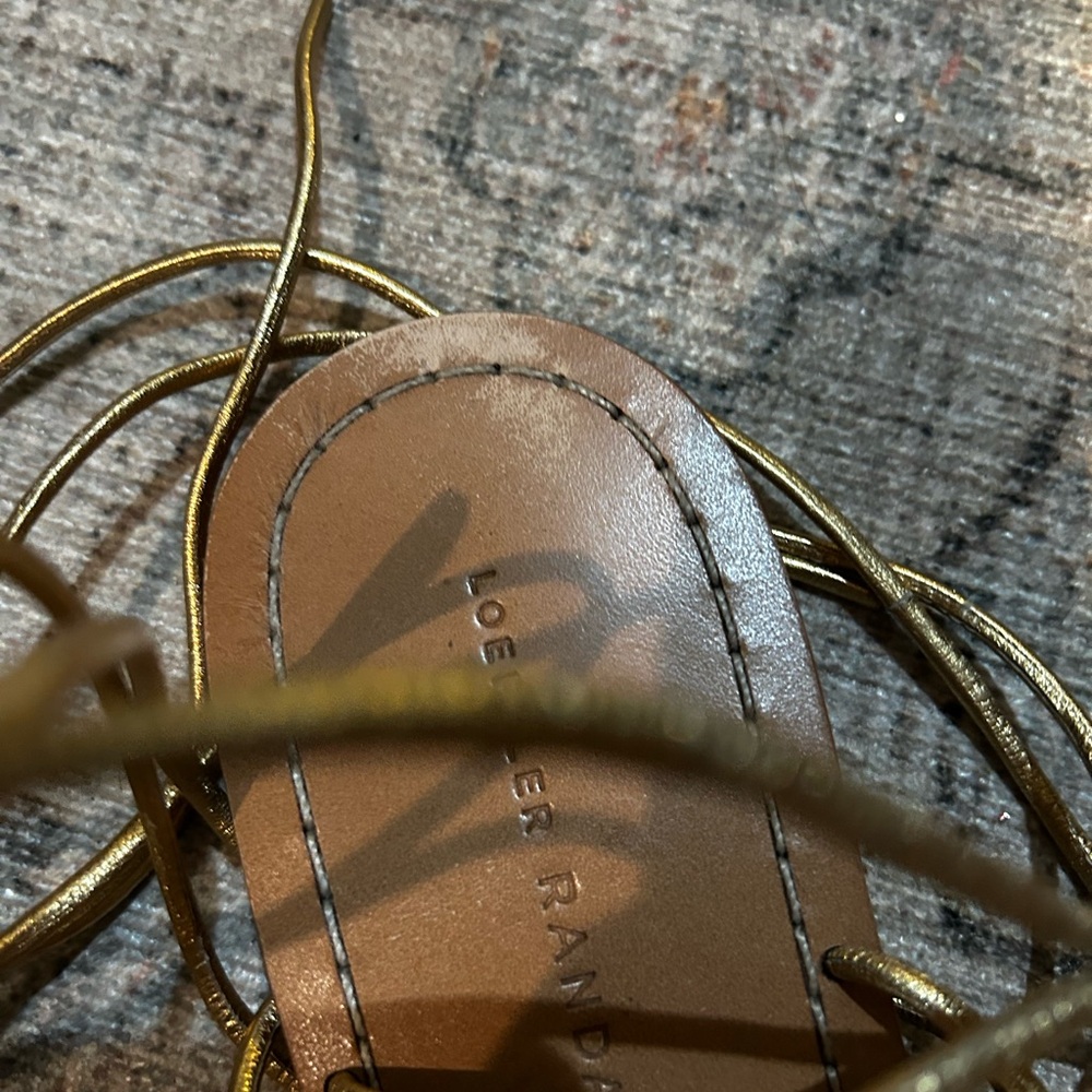 Loeffler Randall Gold Strappy Gladiator Sandals Size 7 - Picture 2 of 5